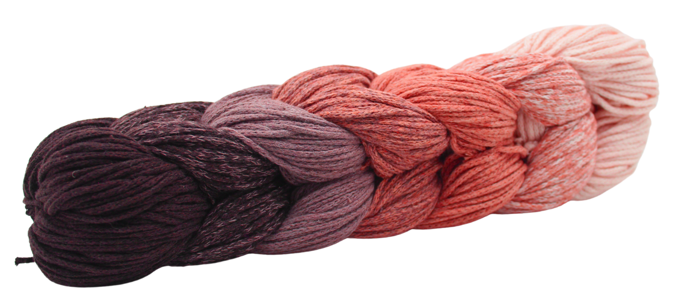 Relax Yarn Mellay lightweight gradient from dark brown to warm coral peach