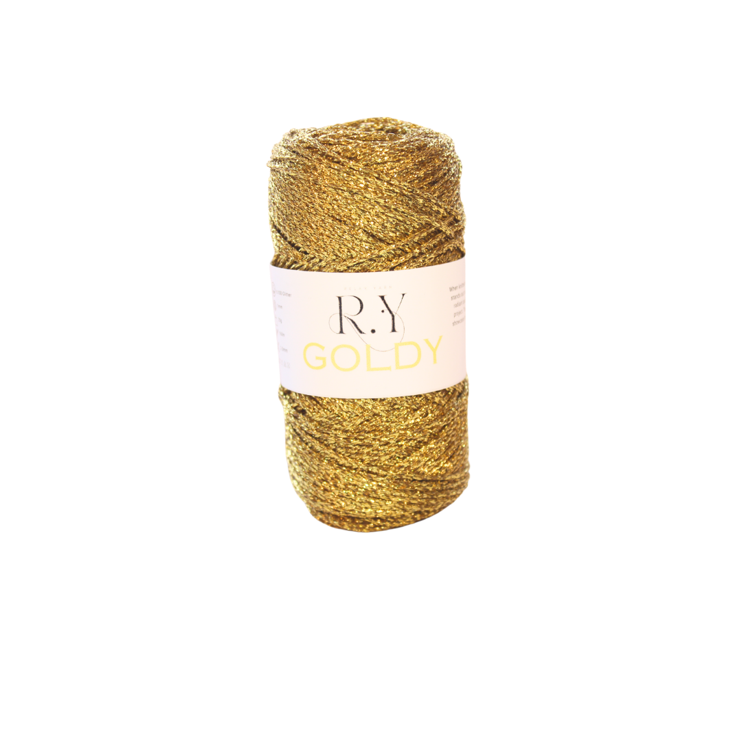 Relax Yarn Goldy 100% glitter metallic thread for crochet jewelry and sparkling trim