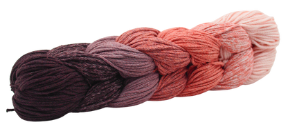 Relax Yarn Mellay lightweight gradient from dark brown to warm coral peach

