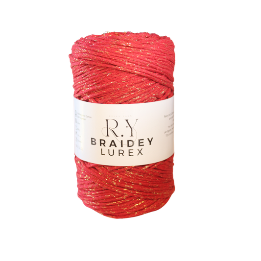 Relax Yarn Braidey Lurex 2mm braided sparkle cord with recycled cotton for shimmering accessories