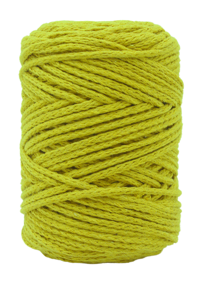 Relax Yarn Cordy versatile cord yarn with variable 3mm to 5mm gauge for chunky home decor mustard

