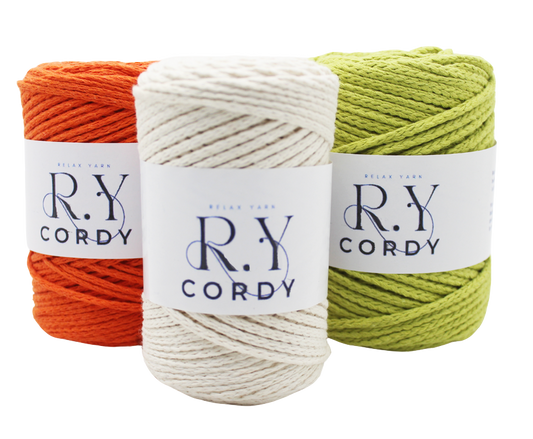 Relax Yarn Cordy versatile cord yarn with variable 3mm to 5mm gauge for chunky home decor