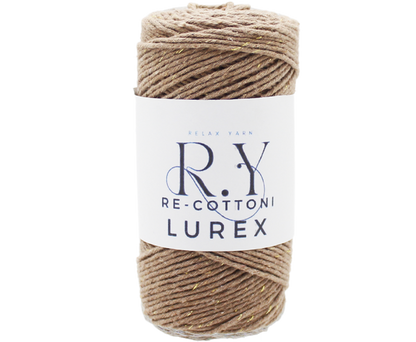 Relax Yarn Re-Cottoni Lurex 2mm recycled cotton blend with metallic sparkle for eco-friendly accessories
