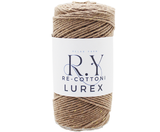 Relax Yarn Re-Cottoni Lurex 2mm recycled cotton blend with metallic sparkle for eco-friendly accessories